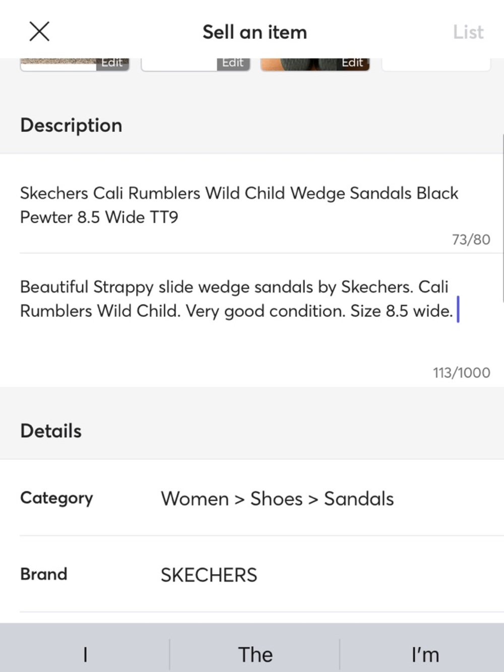 Skechers Women’s Cali Rumblers Wild Child Strappy Slide Wedge Sandal Black/Pewte - Picture 7 of 7